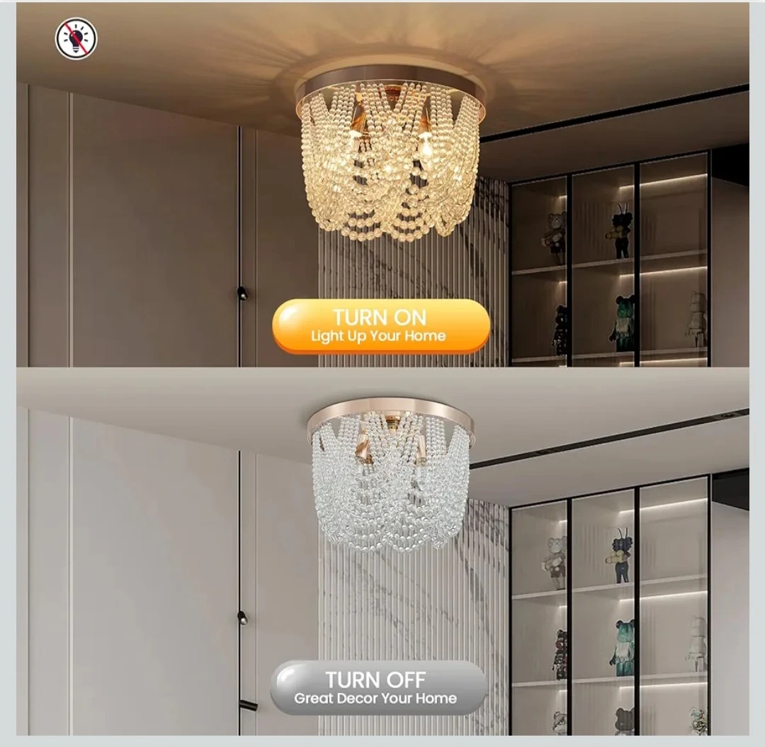 Round Crystal Chandelier Modern Flush Mount ... - photo 2