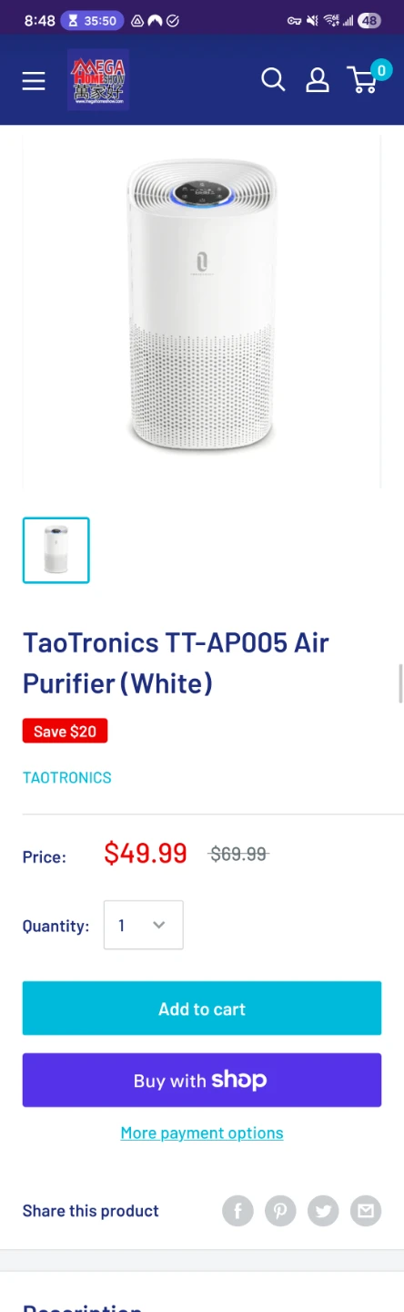 Air Purifier - TaoTronics (White) - photo 3