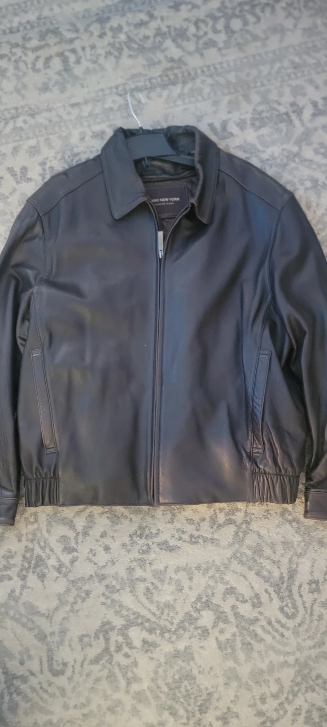 Marc New York Leather Bomber Jacket