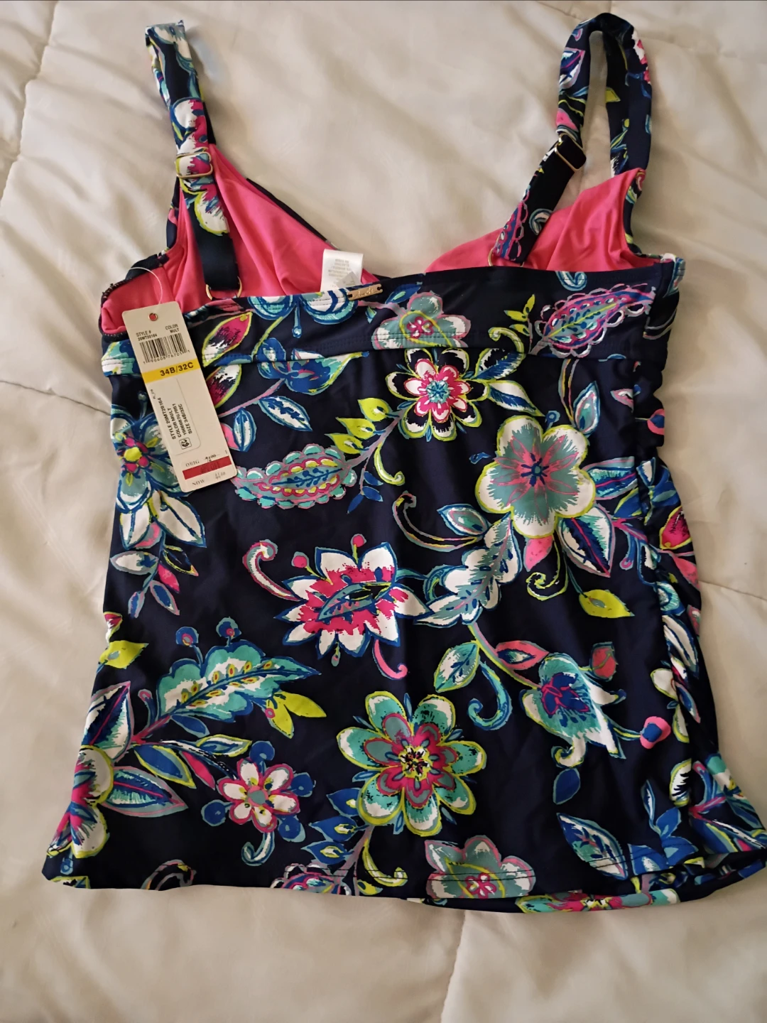 Nautical Floral Print Tankini Top - photo 2