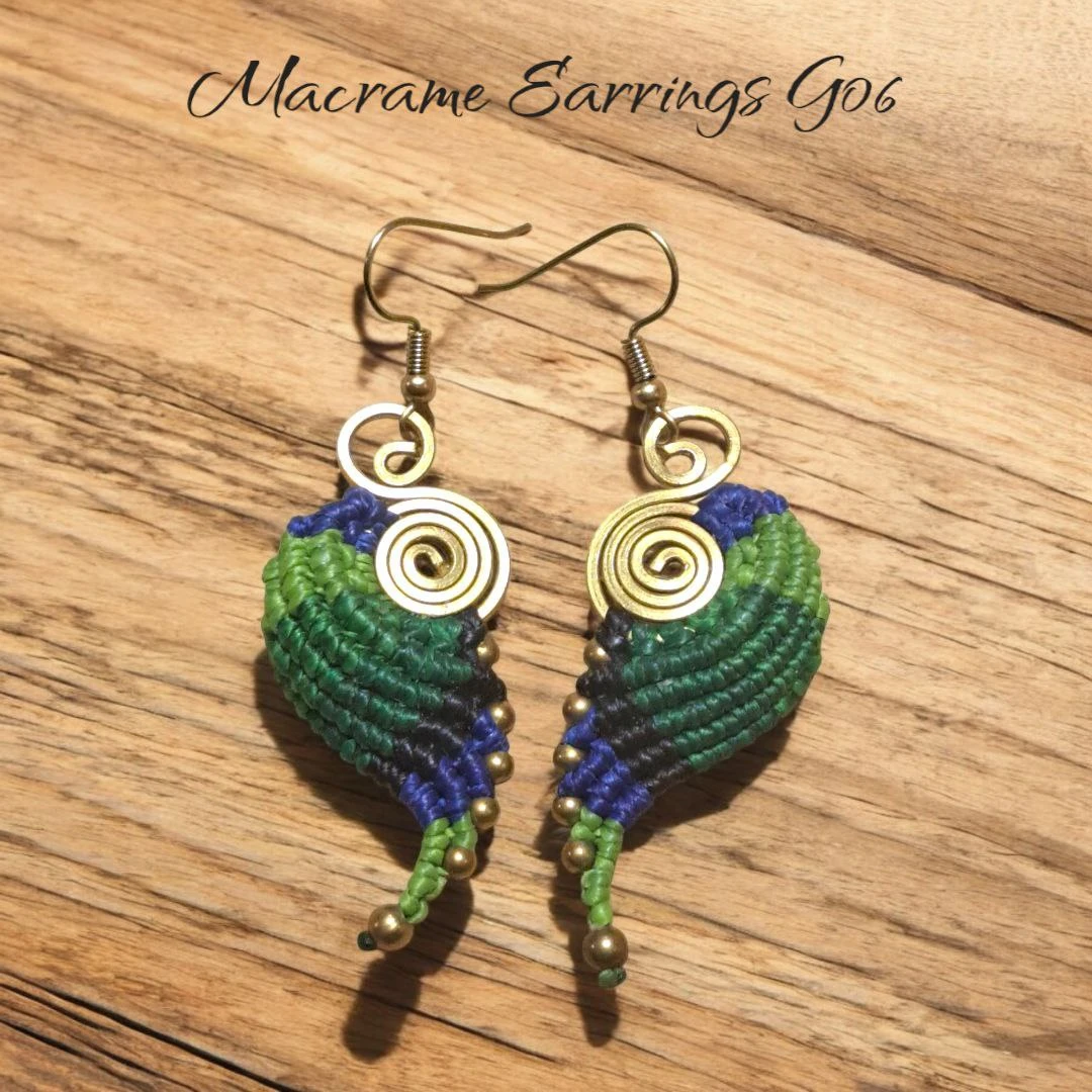 Macrame Feather Earrings 06🏆