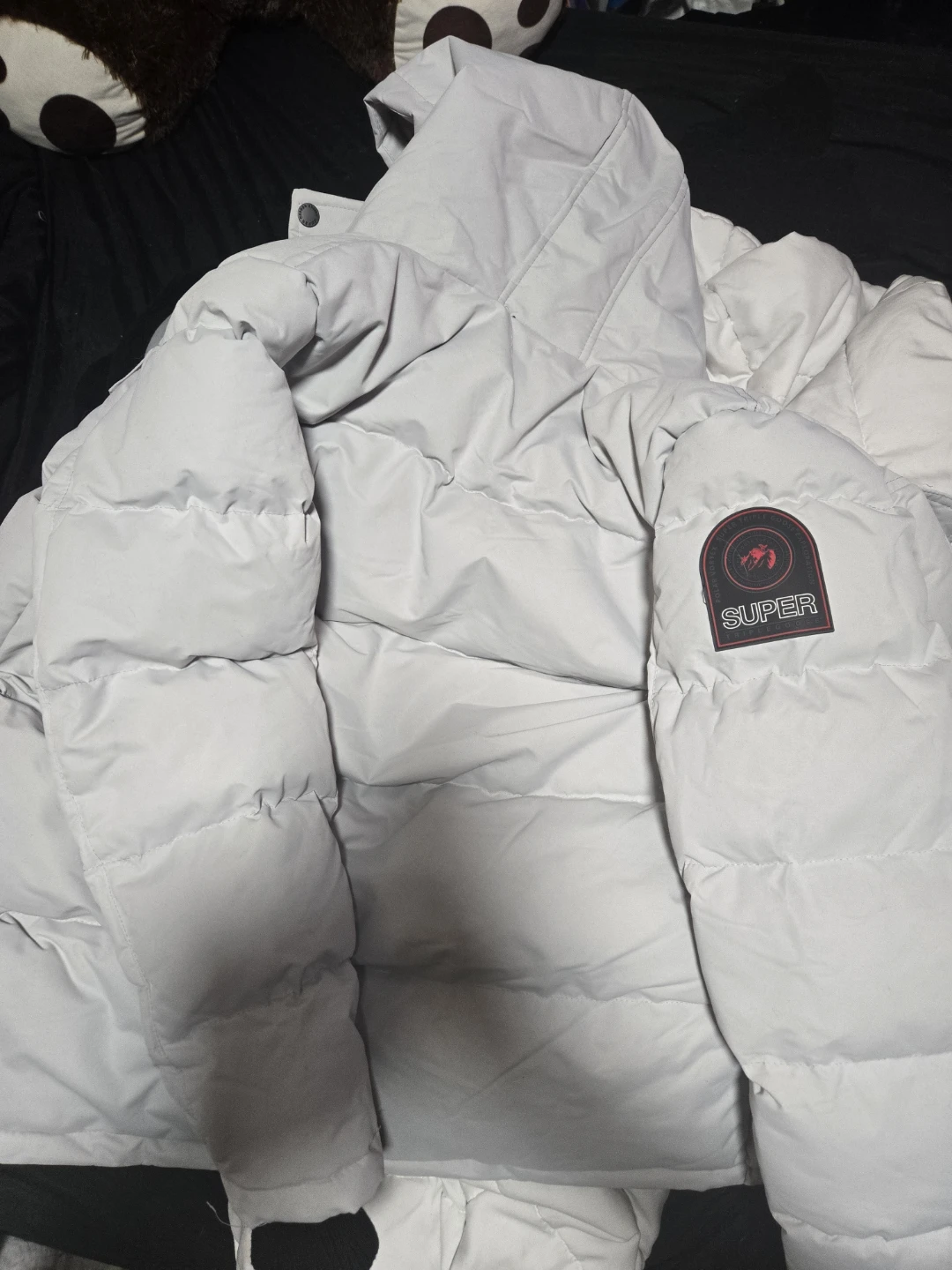 Super Triple Goose Down Parka Jacket - Grey - Size S/P - photo 4