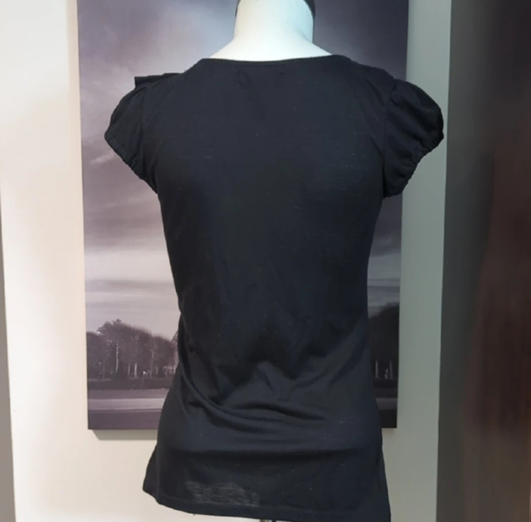 Majora Black Ruffle Top Size M - photo 3