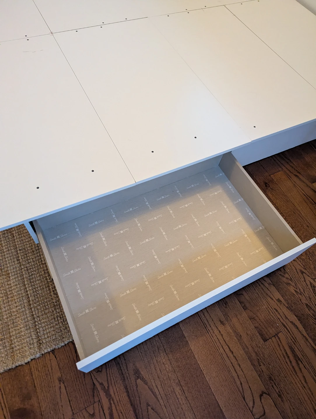 White Platform Queen Bed Frame with Under-Bed Storage Drawers - photo 3