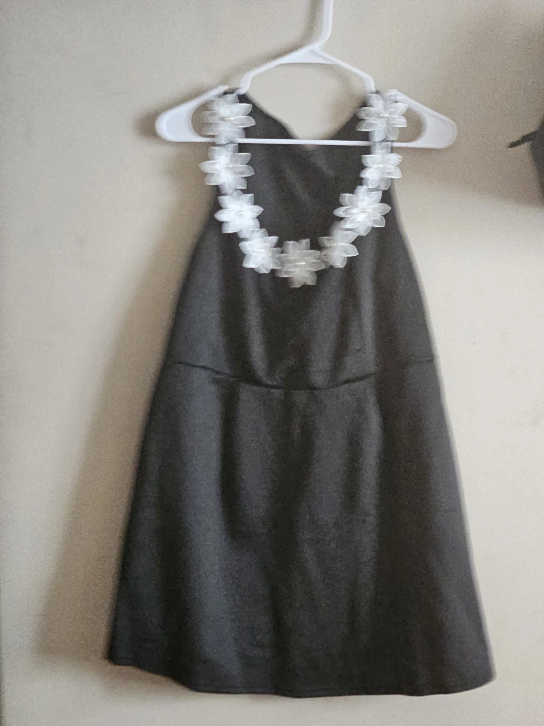 Black Halter Dress with Floral Neckline