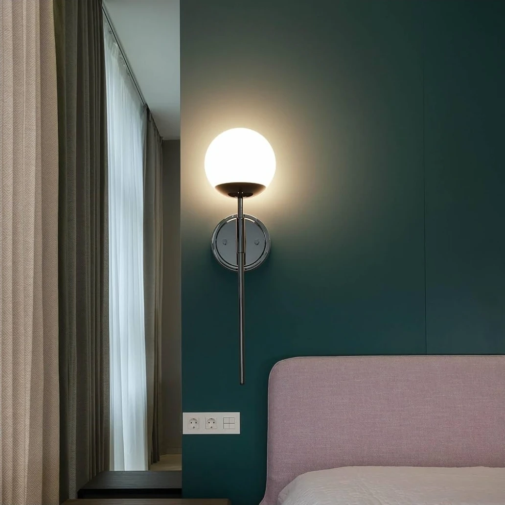 Modern Globe Wall Sconce - Polished Nickel 🥕 - photo 3
