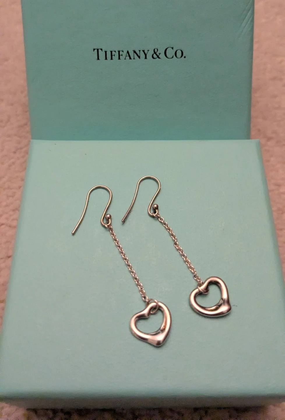 Tiffany & Co. Open Heart Drop Earrings