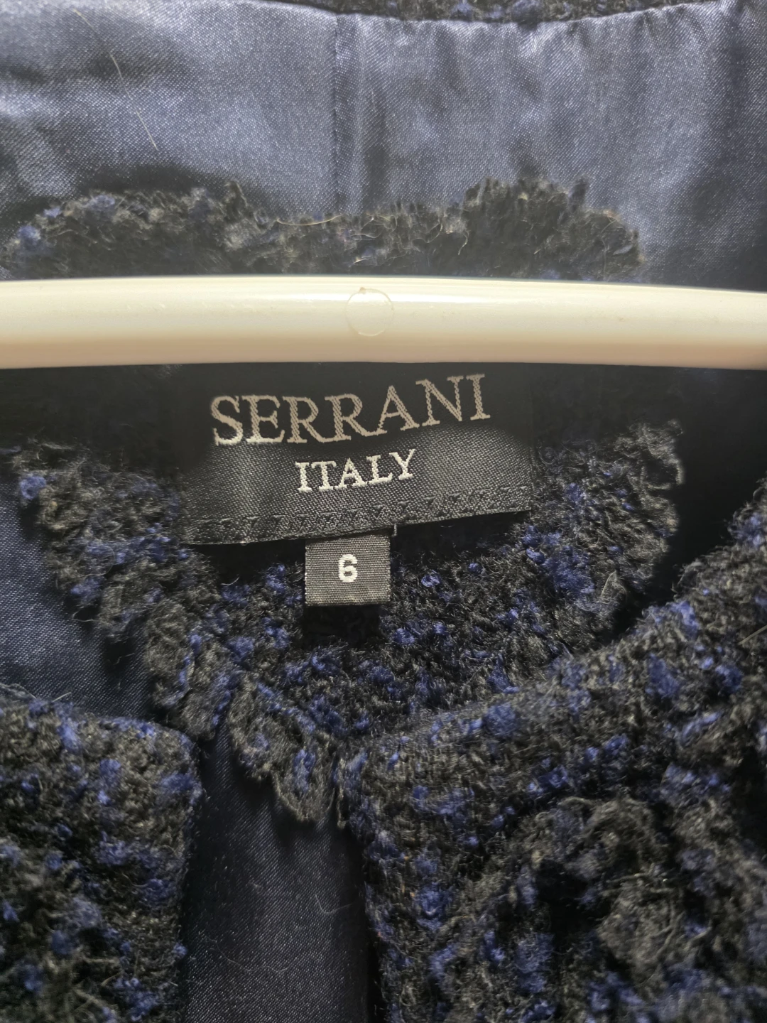 Serrani Italy Navy Tweed Jacket - Size 6 - photo 2