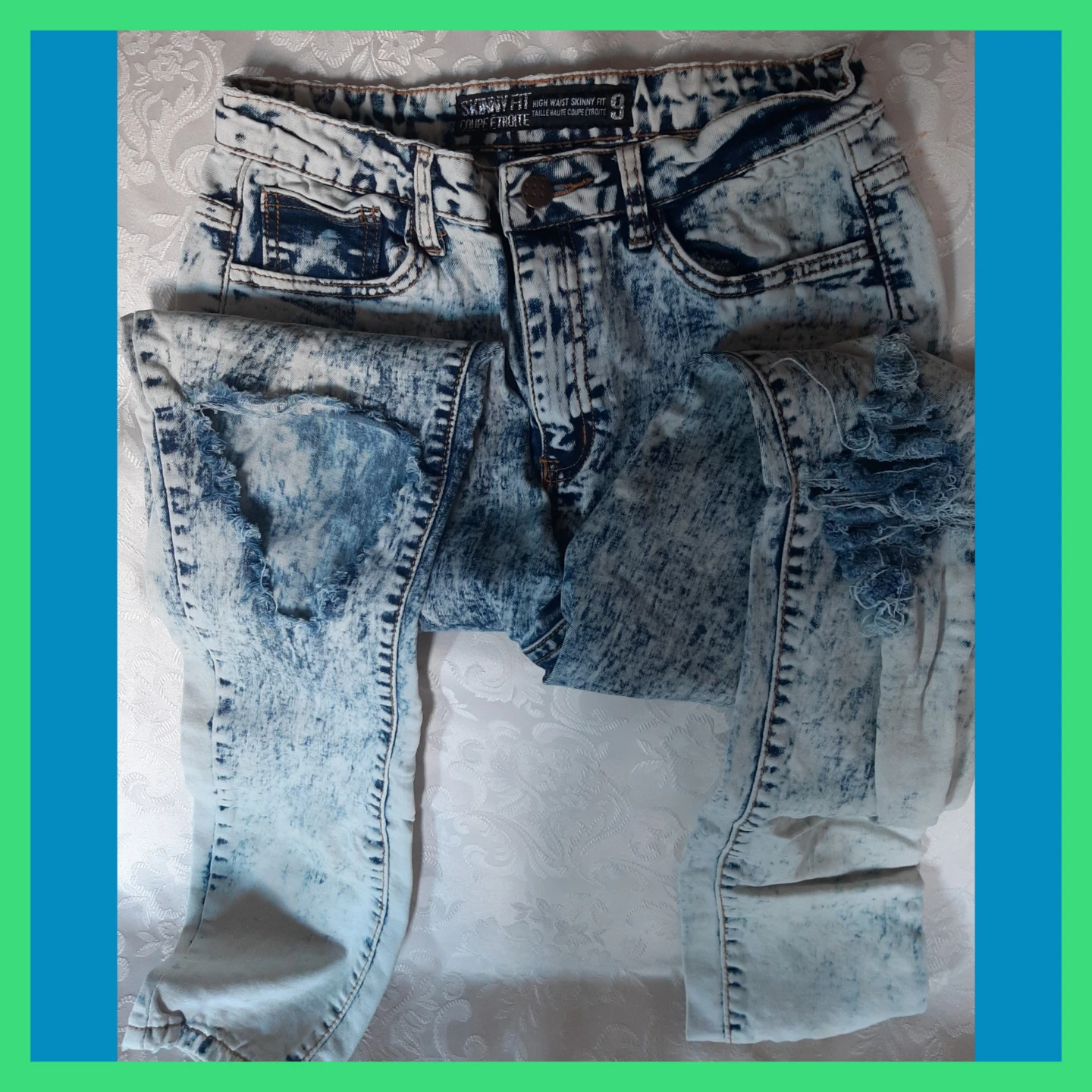 4 Pairs Women's  Bundel Blue Denim Ripped Jeans - photo 3