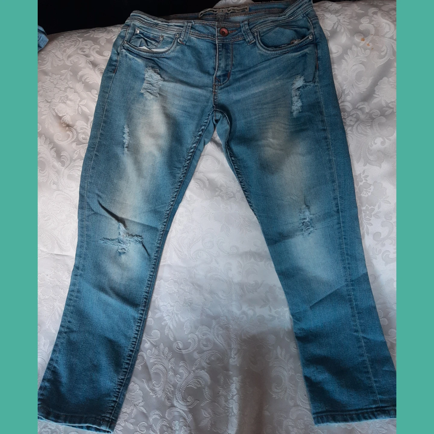 4 Pairs Women's  Bundel Blue Denim Ripped Jeans - photo 5