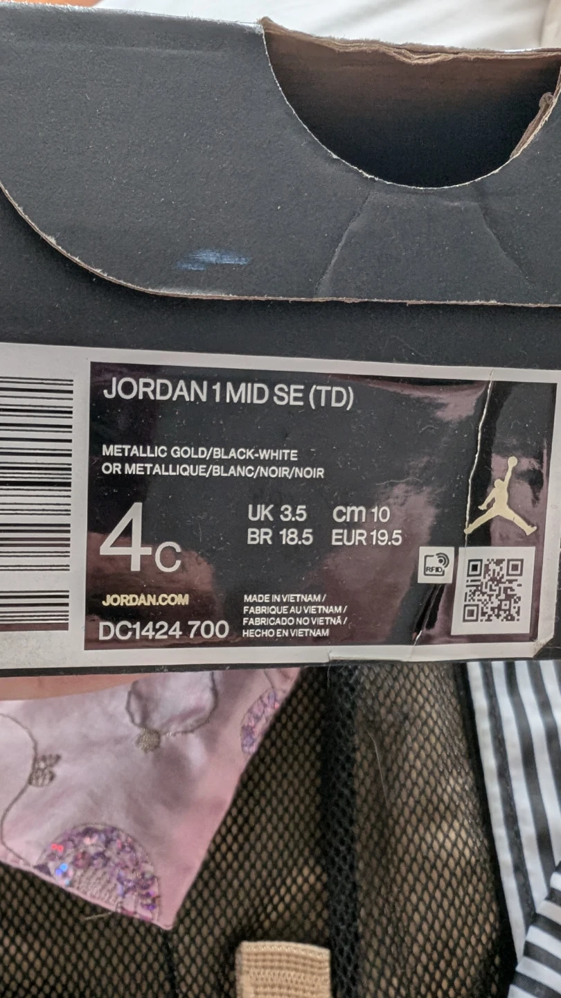 Jordan 1 Mid SE TD Toddler size 4C - photo 5