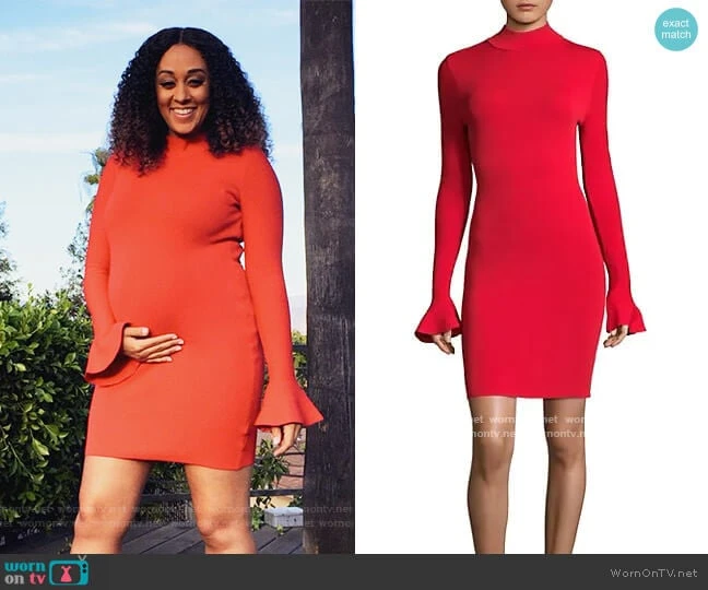 Michael Kors Red Bell Sleeve Mock Neck Dress - photo 3