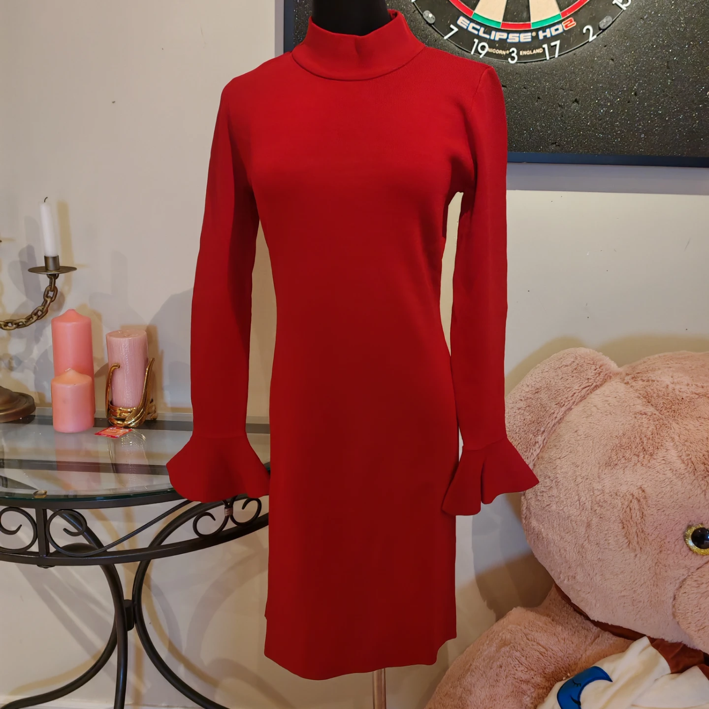 Michael Kors Red Bell Sleeve Mock Neck Dress - photo 5