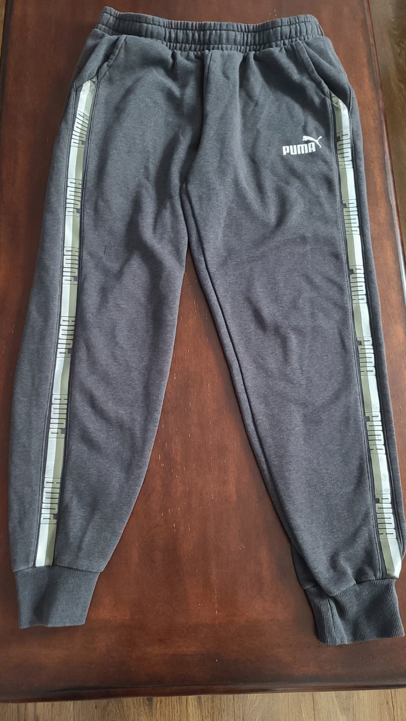 Puma Grey Fleece Sweatpants - Size Large
