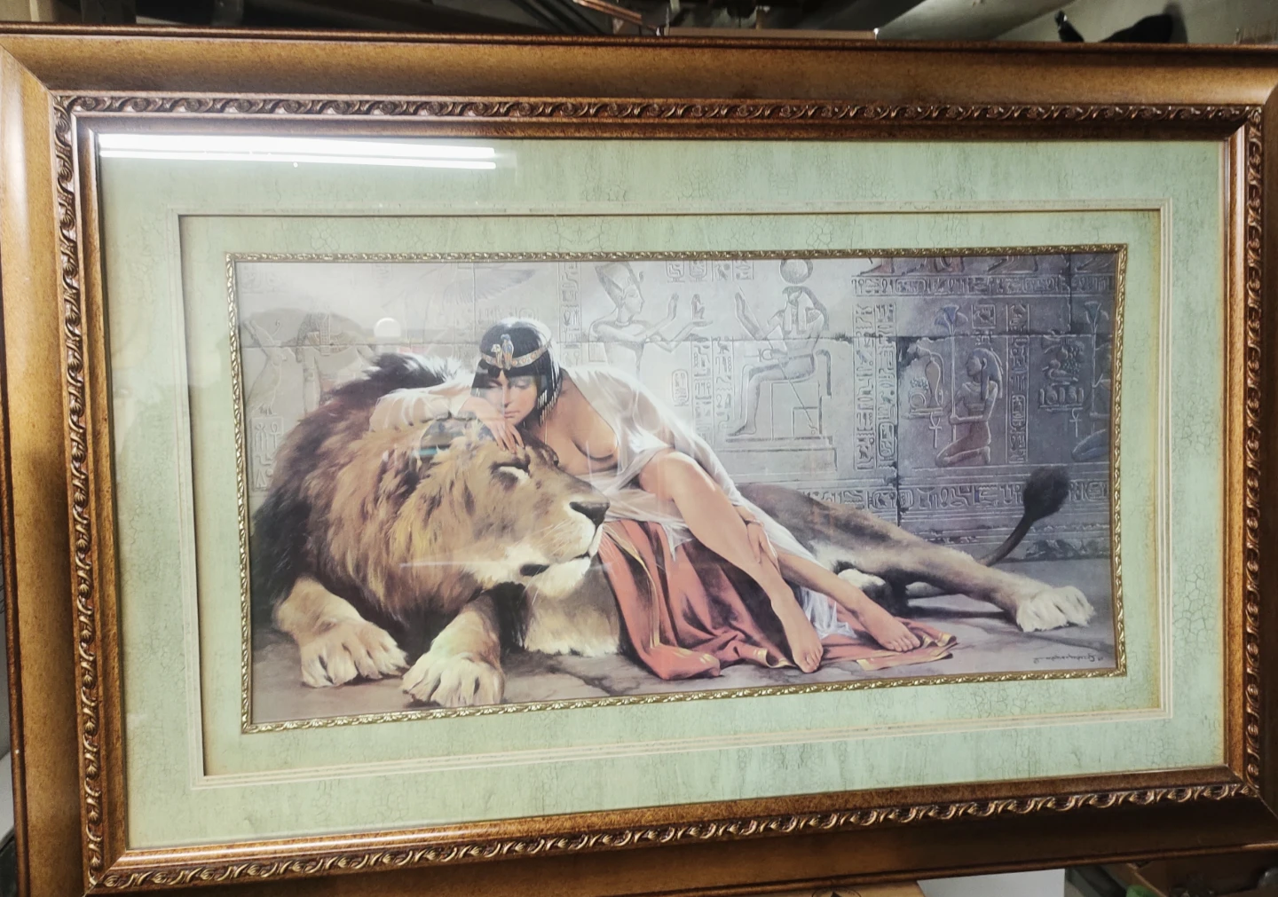 Framed Art Print - "The Lion and the Woman"