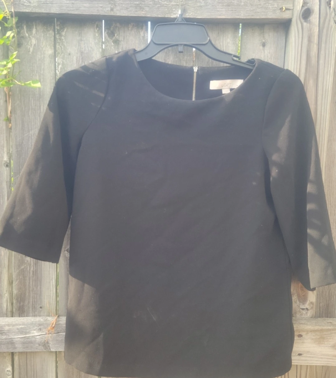 LOFT Black Petite Short Sleeve Top