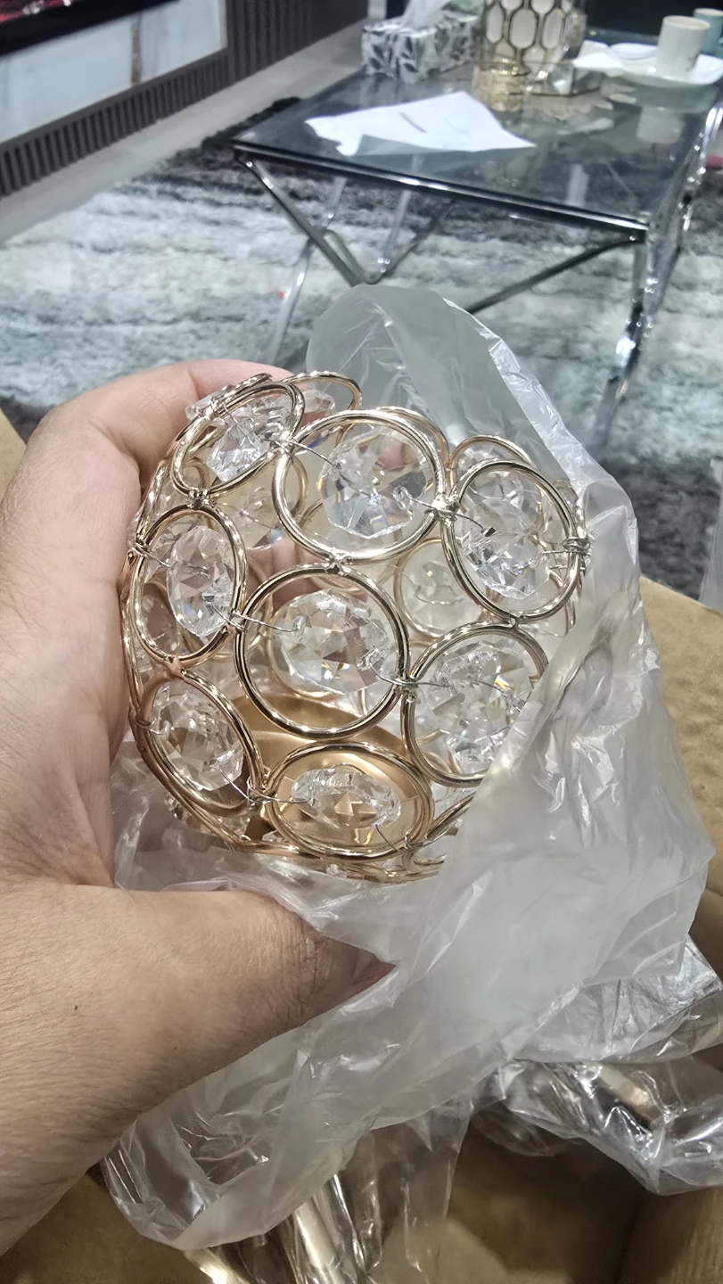 Brabd new in box - Gold Crystal Ball Candle Holders Set - photo 4