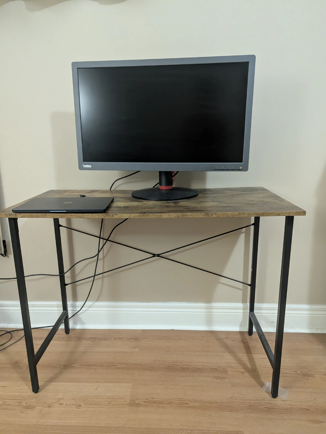 Rustic Wood Effect Computer Desk with Metal Legs - photo 2