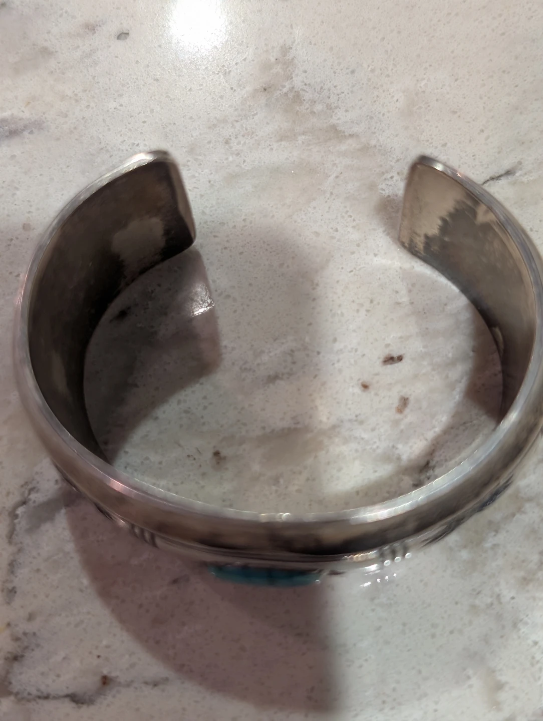 Vintage Native American Sterling Silver Turquoise Bracelet - photo 4