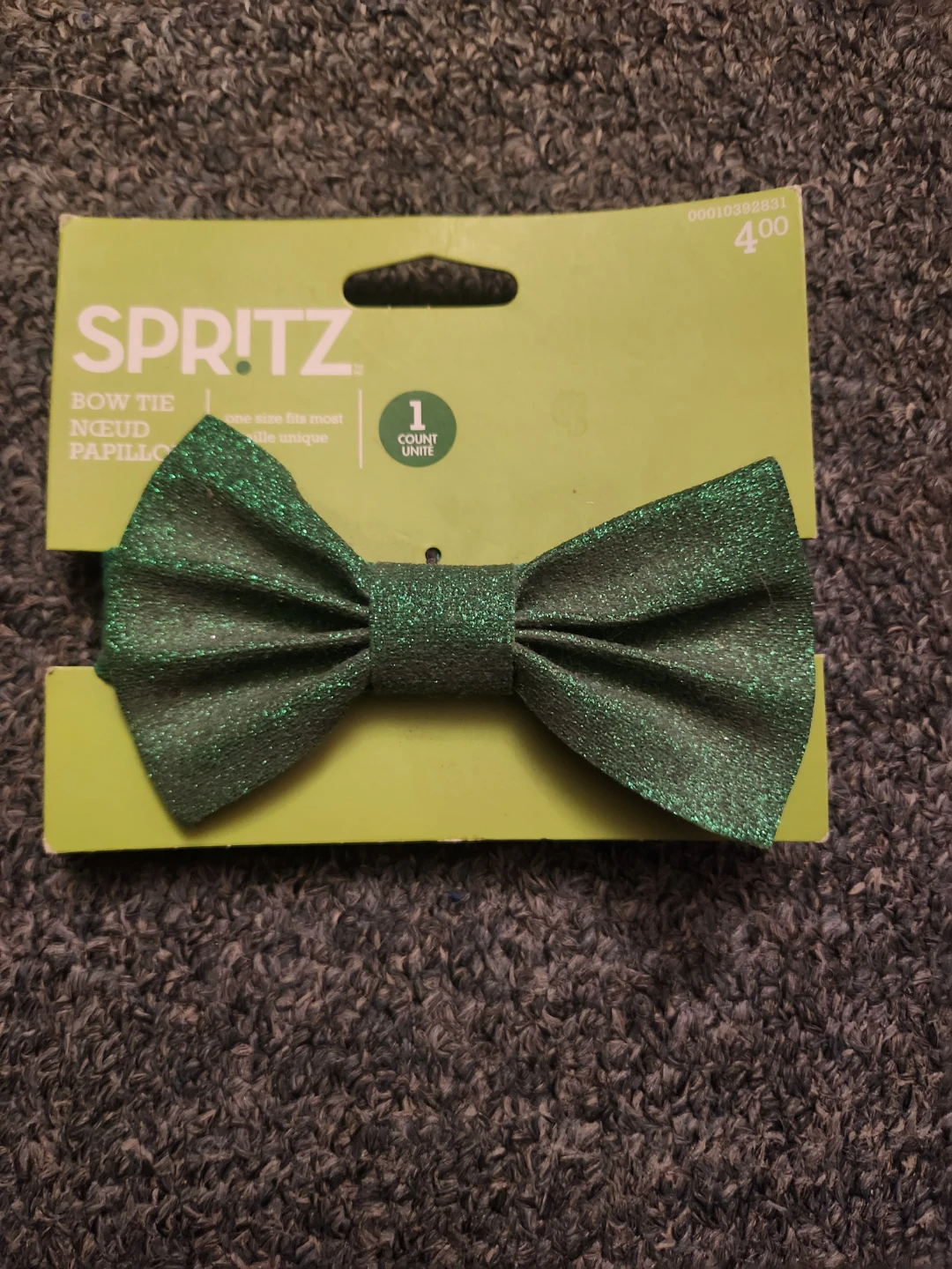 Spritz Green Glitter Bow Tie - One Size Fits Most