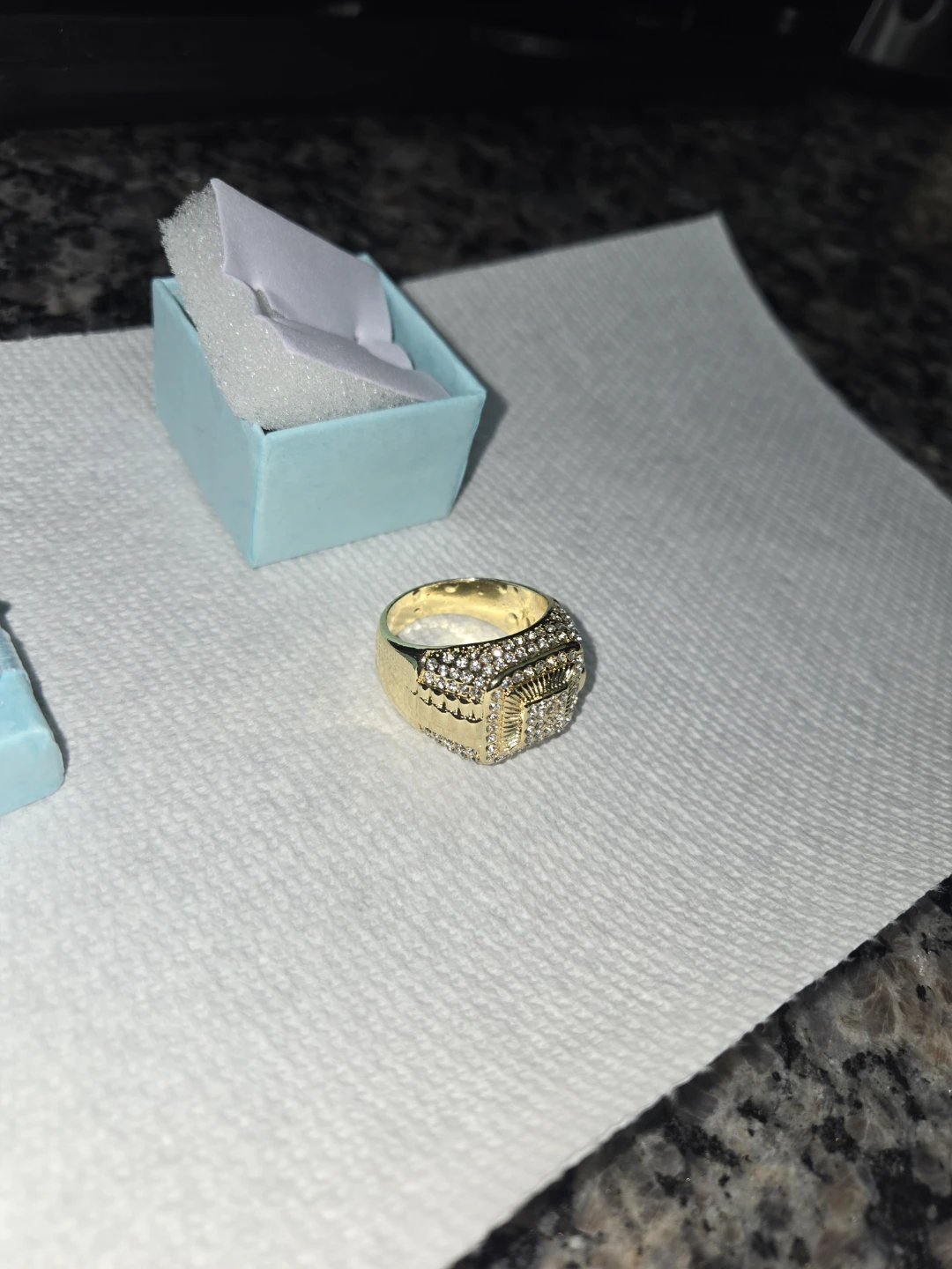 Gold plated ring with stones - photo 2