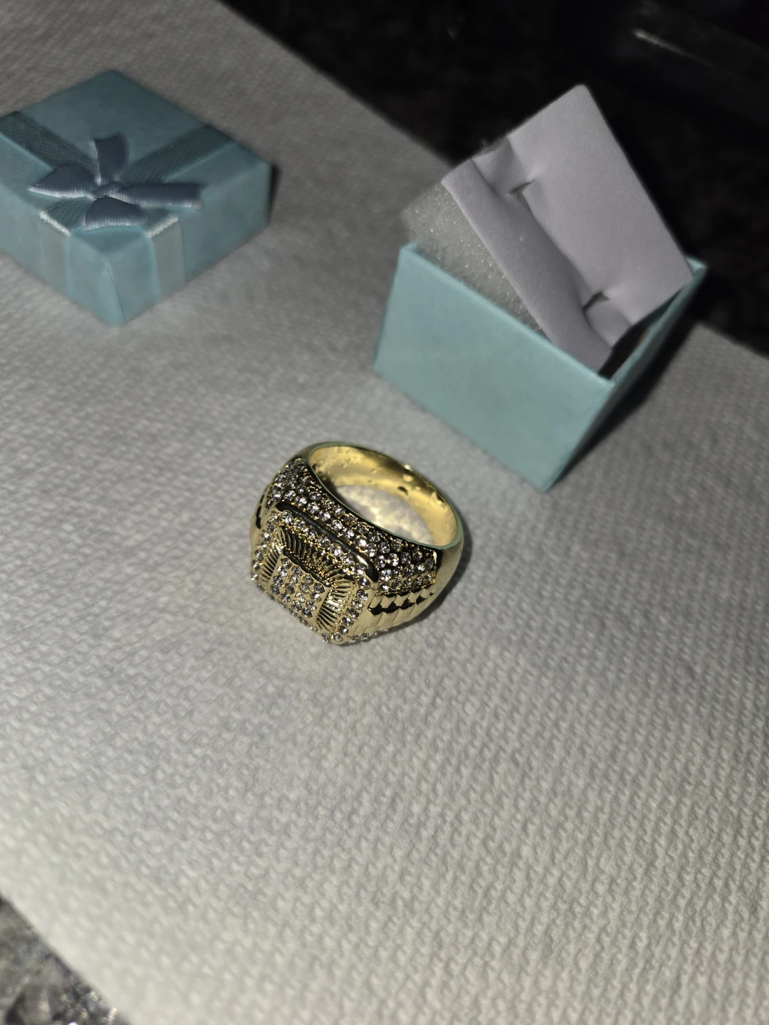 Gold plated ring with stones - photo 3