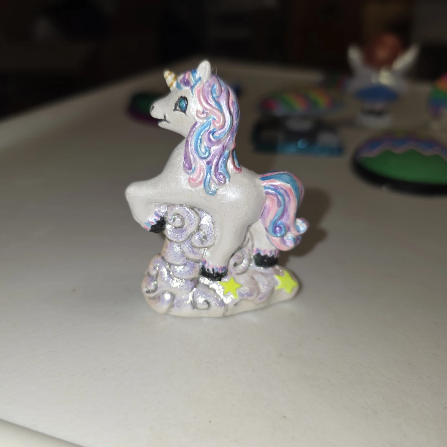 Hand-painted Unicorn Figurine on Cloud