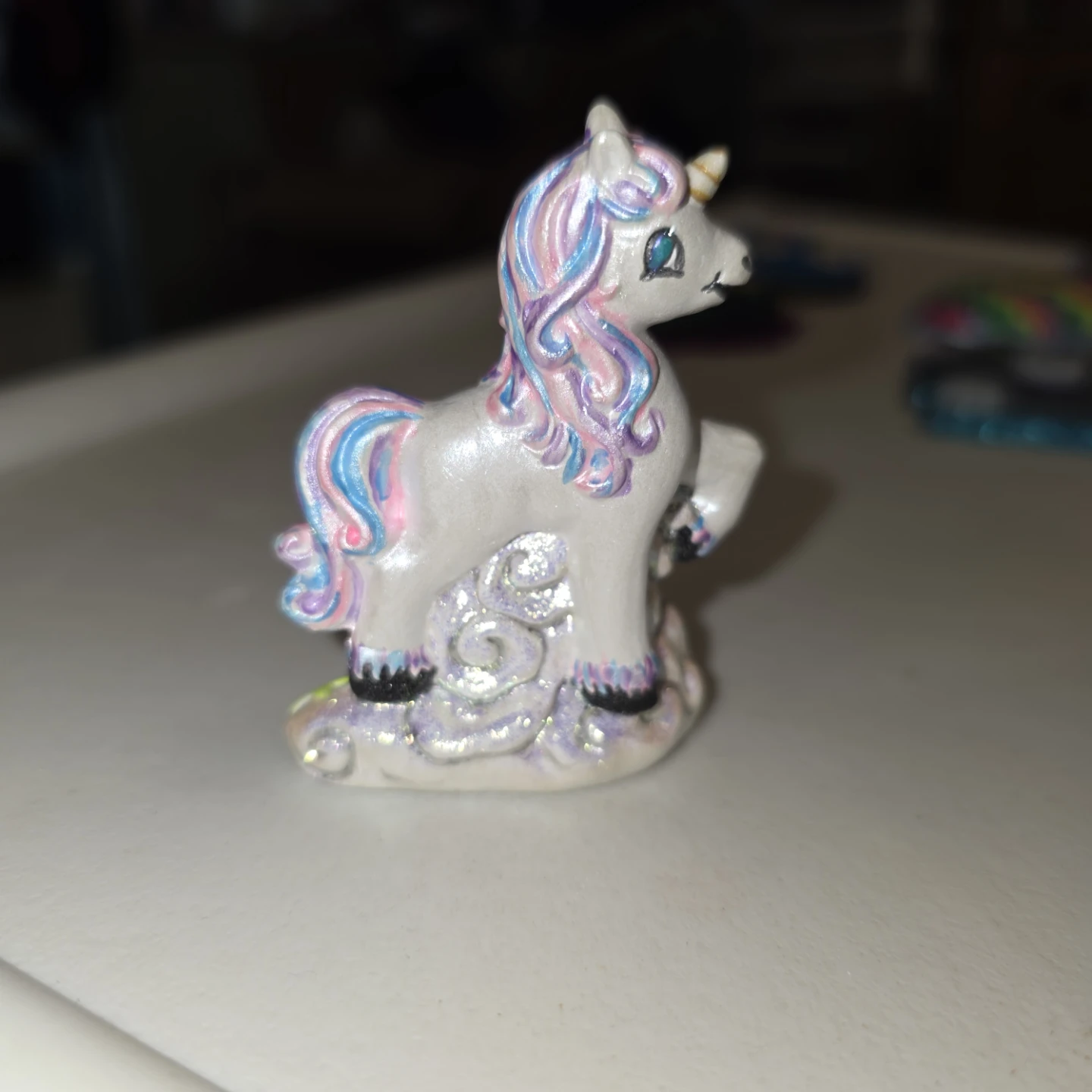 Hand-painted Unicorn Figurine on Cloud - photo 2