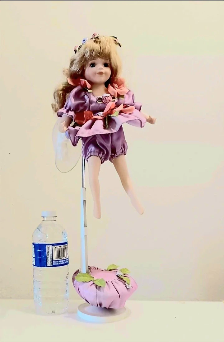 Tall Musical Rotating Porcelain Fairy Doll - photo 4