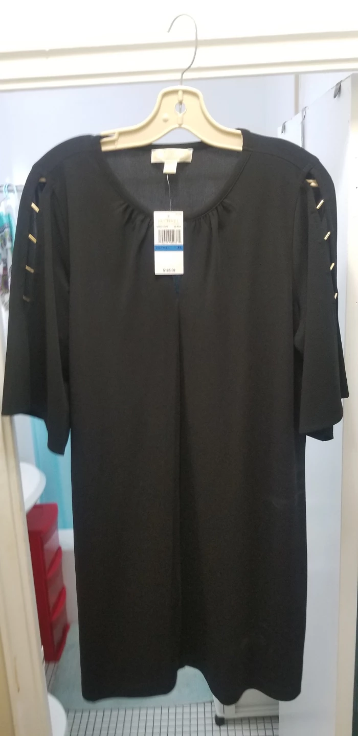 Michael Kors Black Dress with Gold Accent Sleeves - photo 3