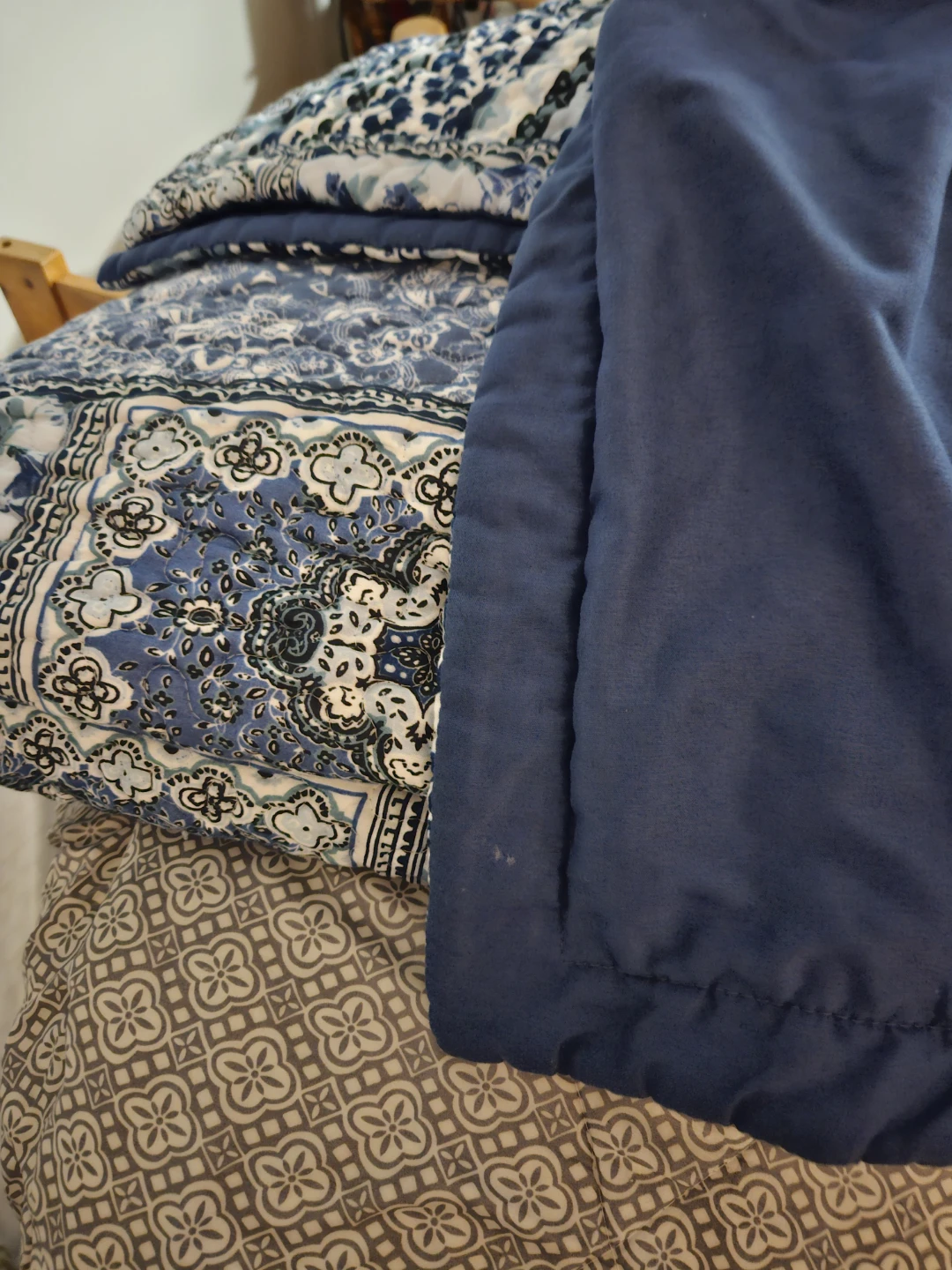 Blue Quilted bedspread