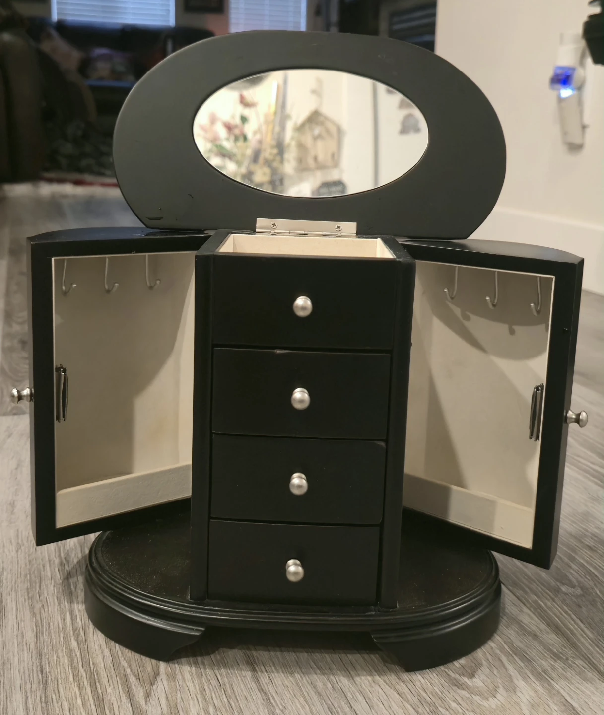 Black Jewelry Box with Mirror and Drawers - photo 3