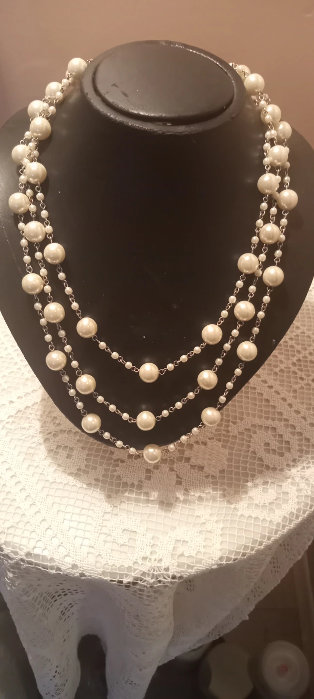 Multi-Strand Faux Pearl Necklace