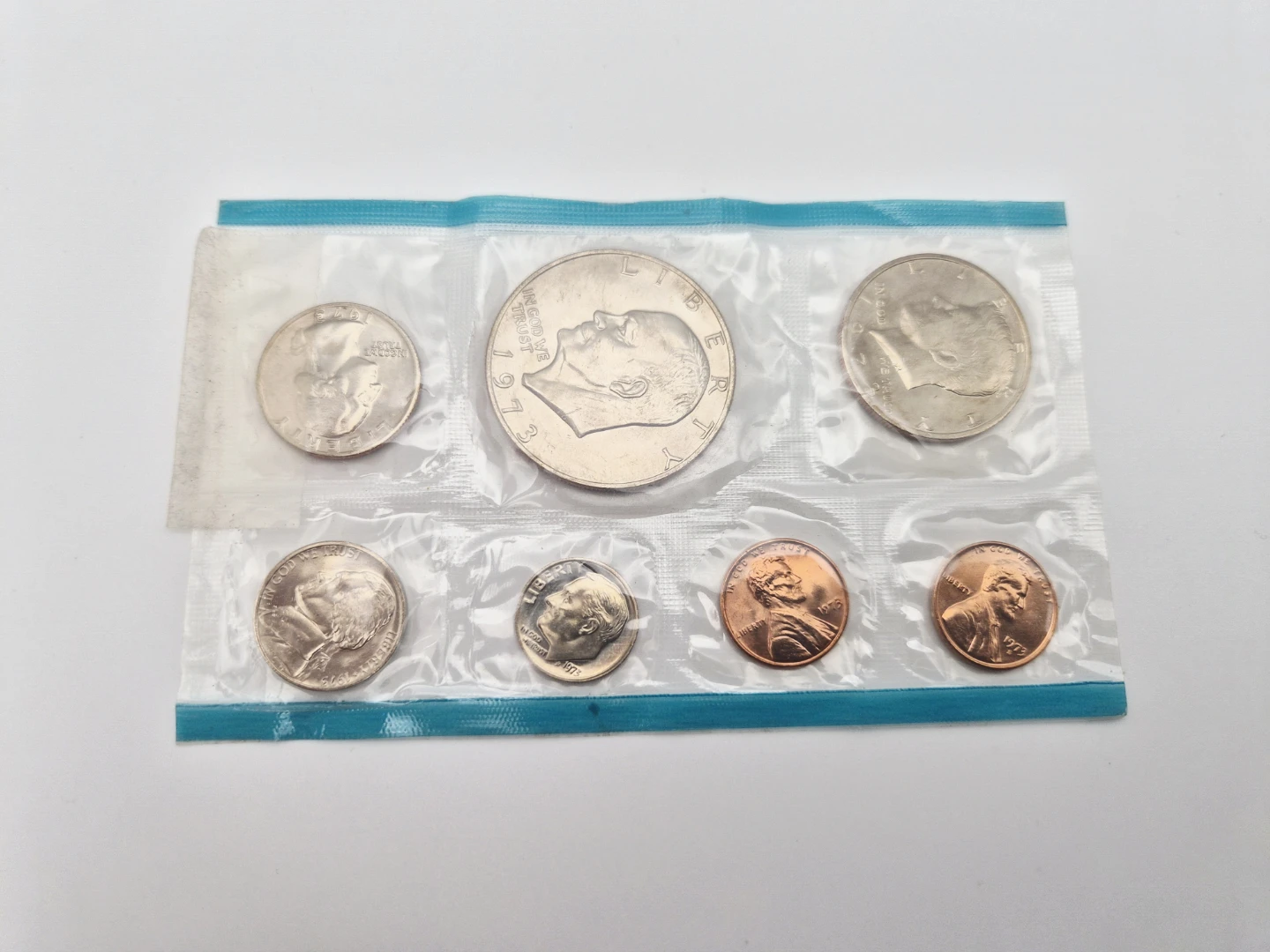 🤩 4 Uncirculated US Coin Set 1973 - photo 2