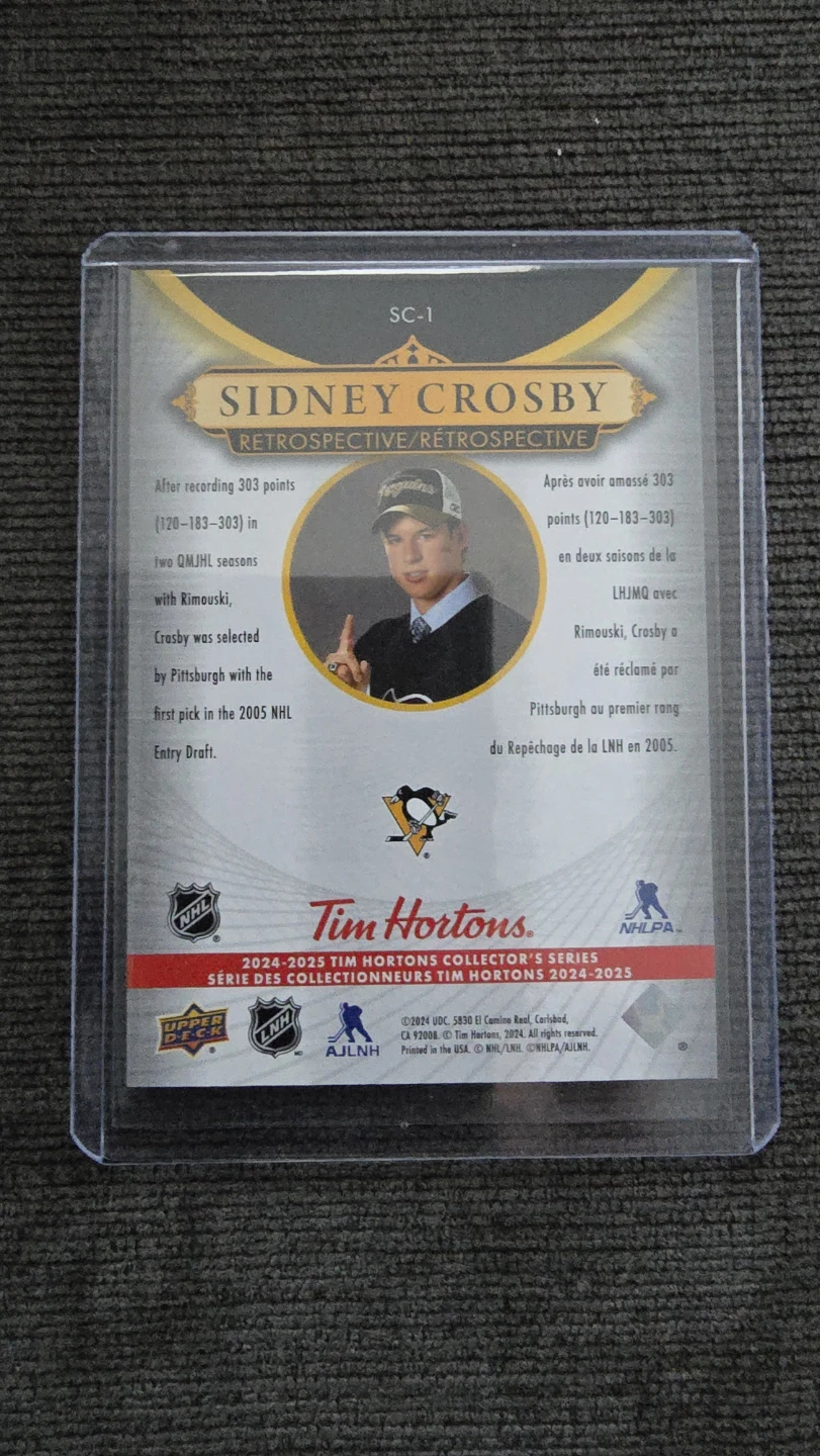 Sidney Crosby 2024-2025 Tim Hortons Collector's Series