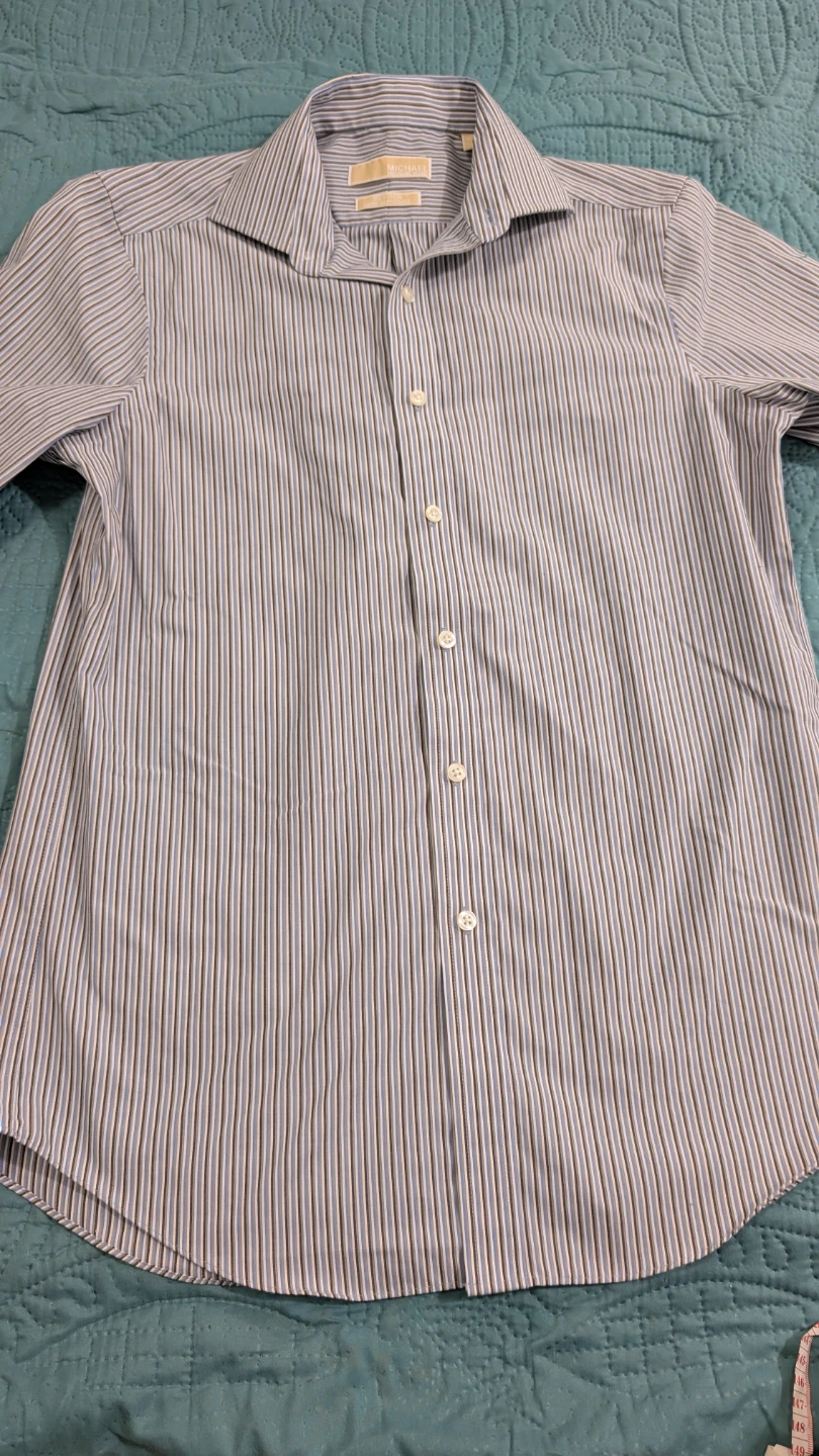 Michael Kors Men's Striped Non-Iron Dress Shirt Size 16 32/33