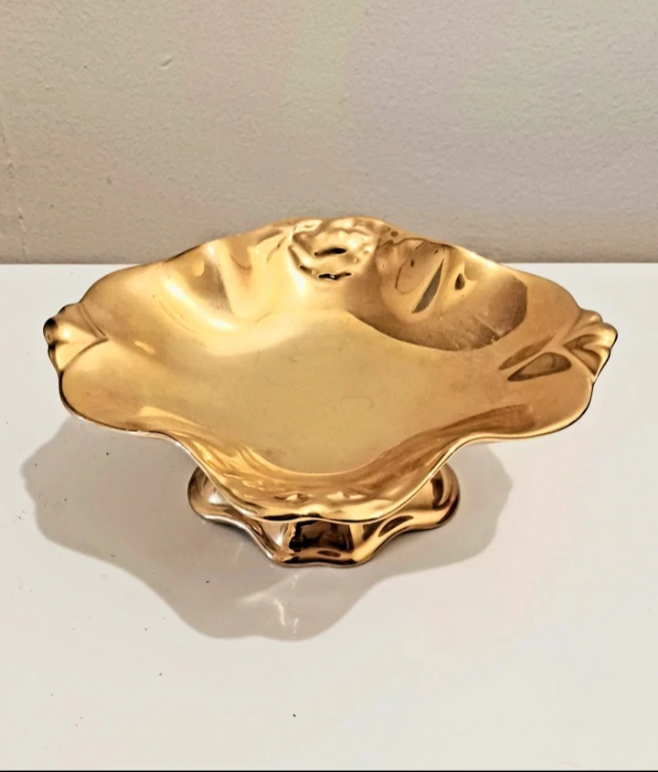 Vtg. Royal Winton Golden Porcelain Bonboniere - photo 3
