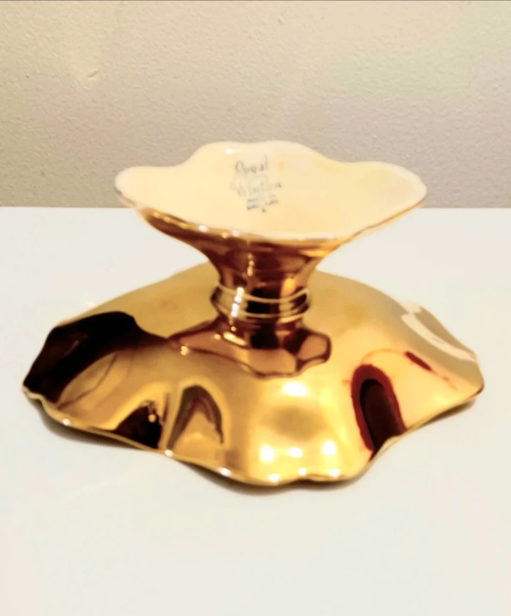 Vtg. Royal Winton Golden Porcelain Bonboniere - photo 4