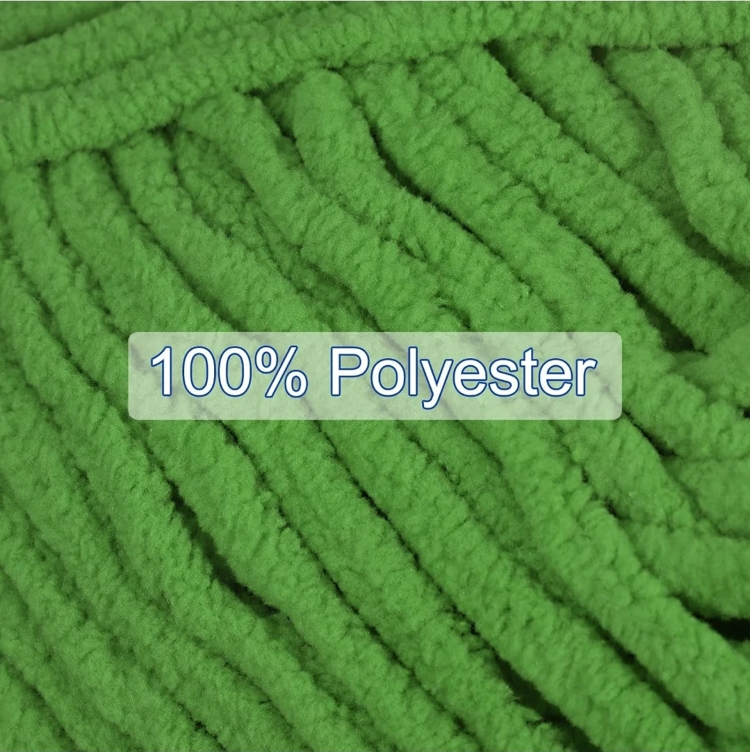 Super Chunky Chenille Yarn - Dark Green - photo 5