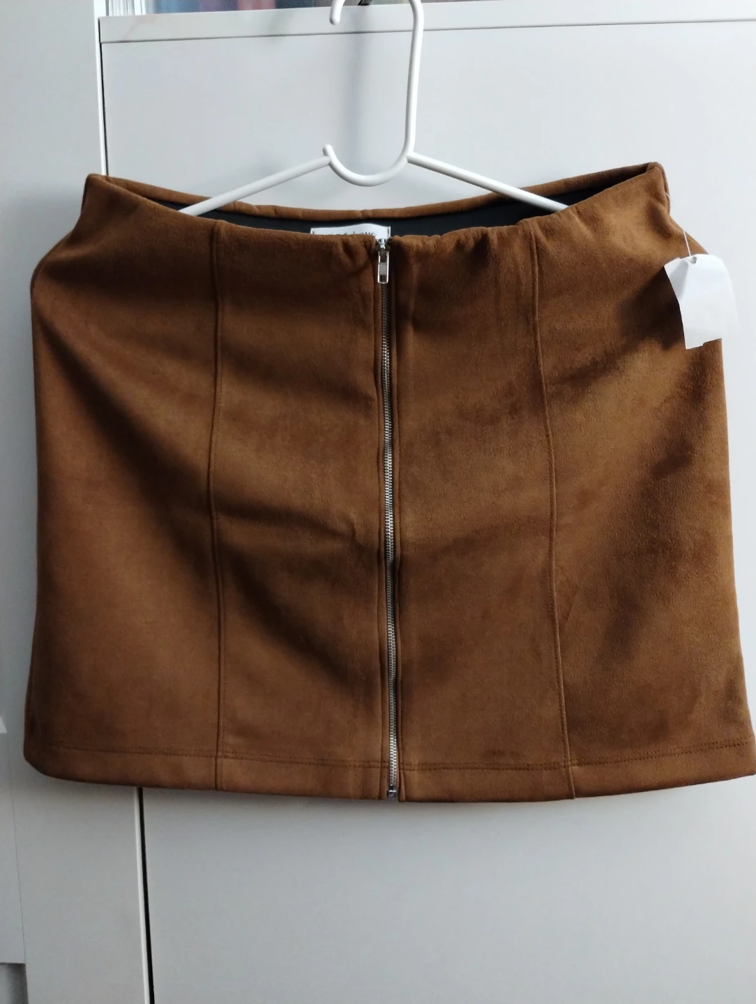 Brown Faux Suede Mini Skirt