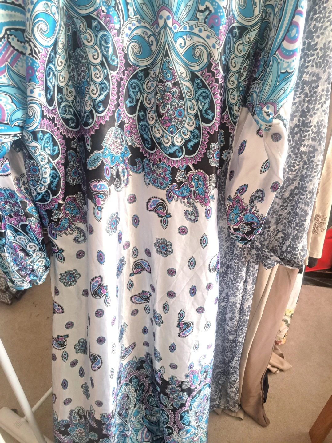 Women's Long Sleeve Paisley Print Dress