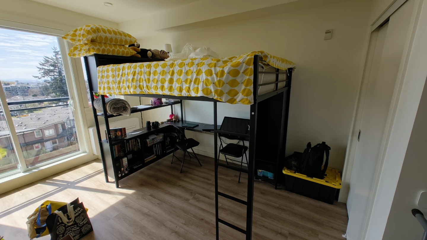 Black Metal Loft Bed with Desk and Shelving - photo 3