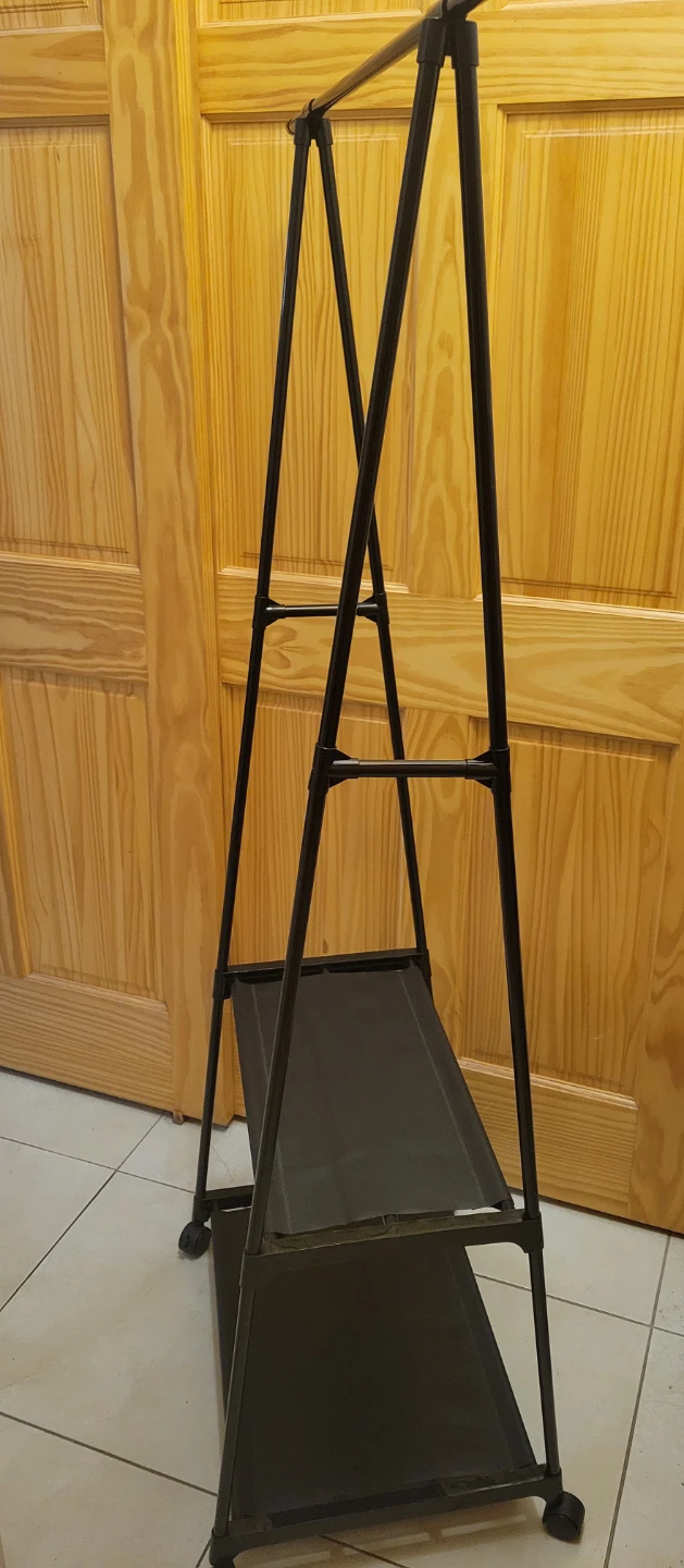 NEW Black Rolling Garment Rack with 2 Shelves - photo 2