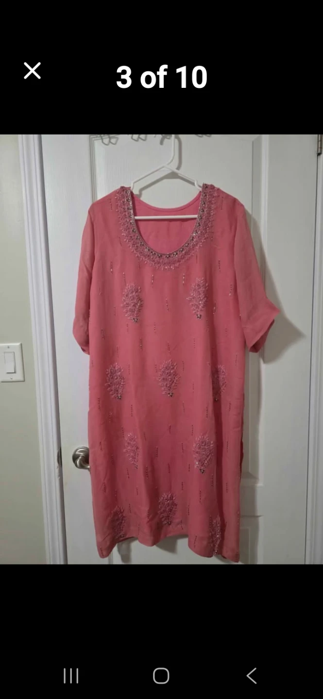 Pink Beaded Kameez Kurti with Dupatta - photo 3