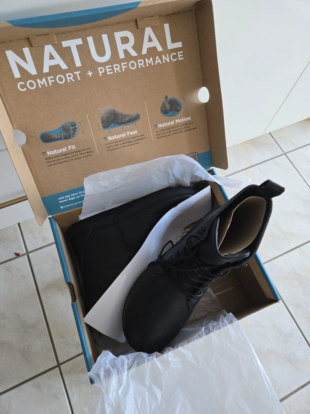 Barefoot unisex shoes, Xero Shoes, Black Leather Boots