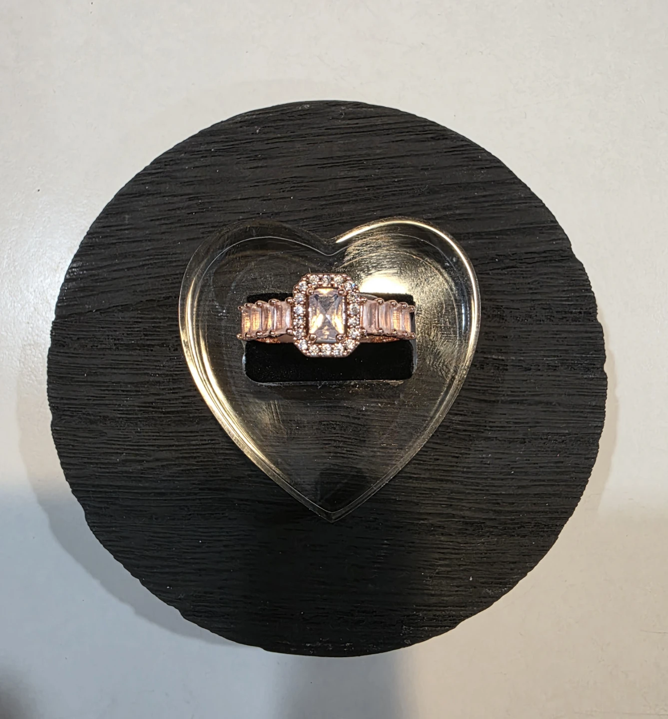 Rose Gold Plating Princess Cut Ring