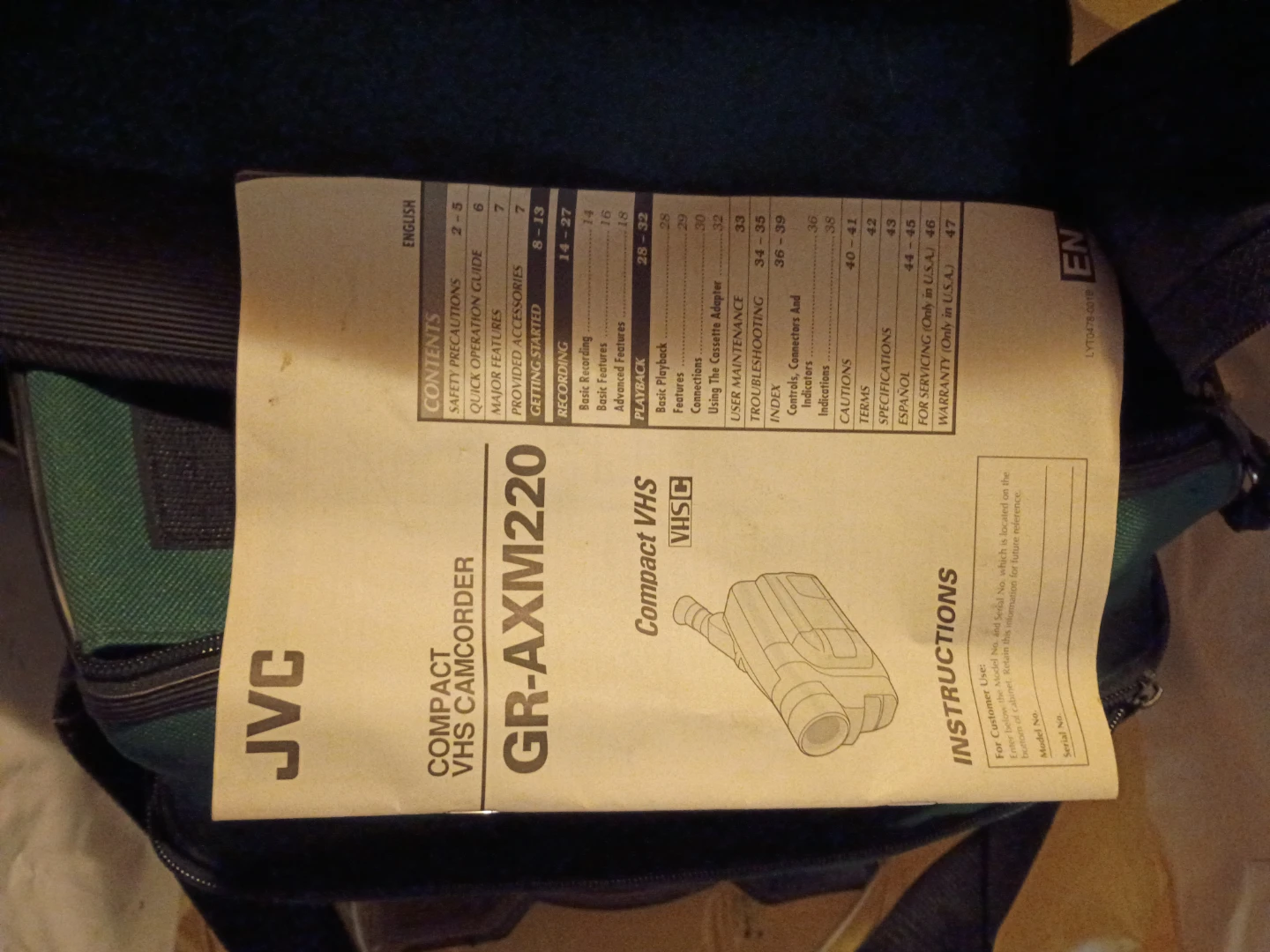 JVC GR-AXM220 Compact VHS Camcorder