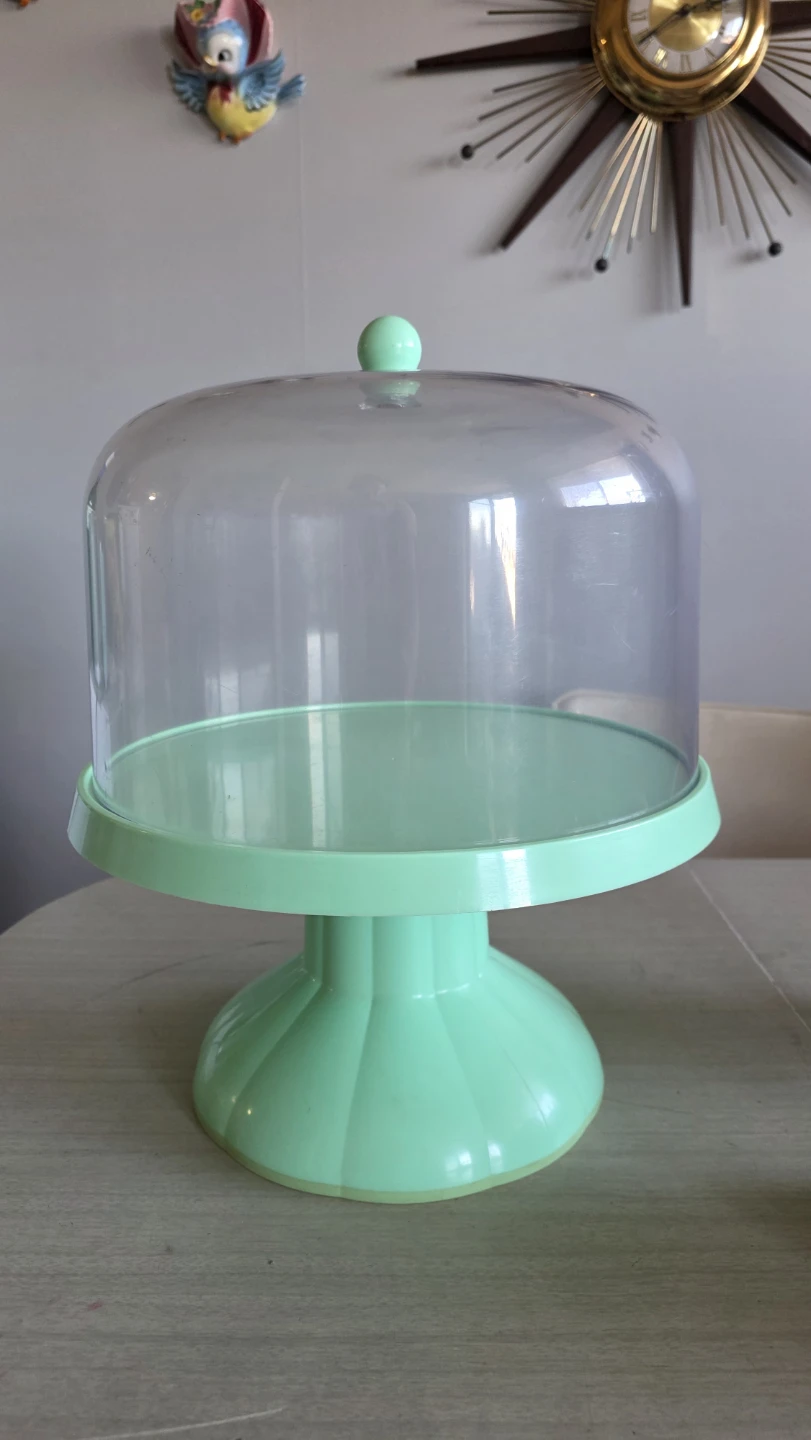 Mint Green Cake Stand with Dome