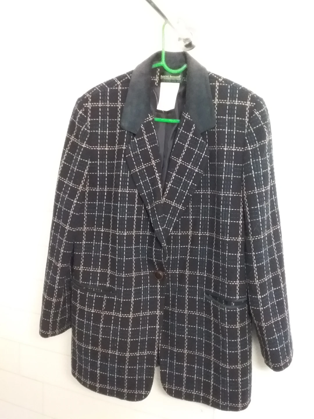 Hervé Léger by Senard Holtzman Plaid Wool Blazer Size 10