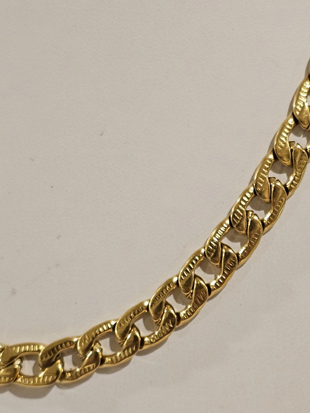 Gold Tone Curb Link Chain Necklace Stainless Steel - photo 5